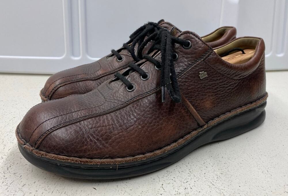 Men Finn Comfort Dijon Germany brown leather comfort Oxford shoes, 9.5